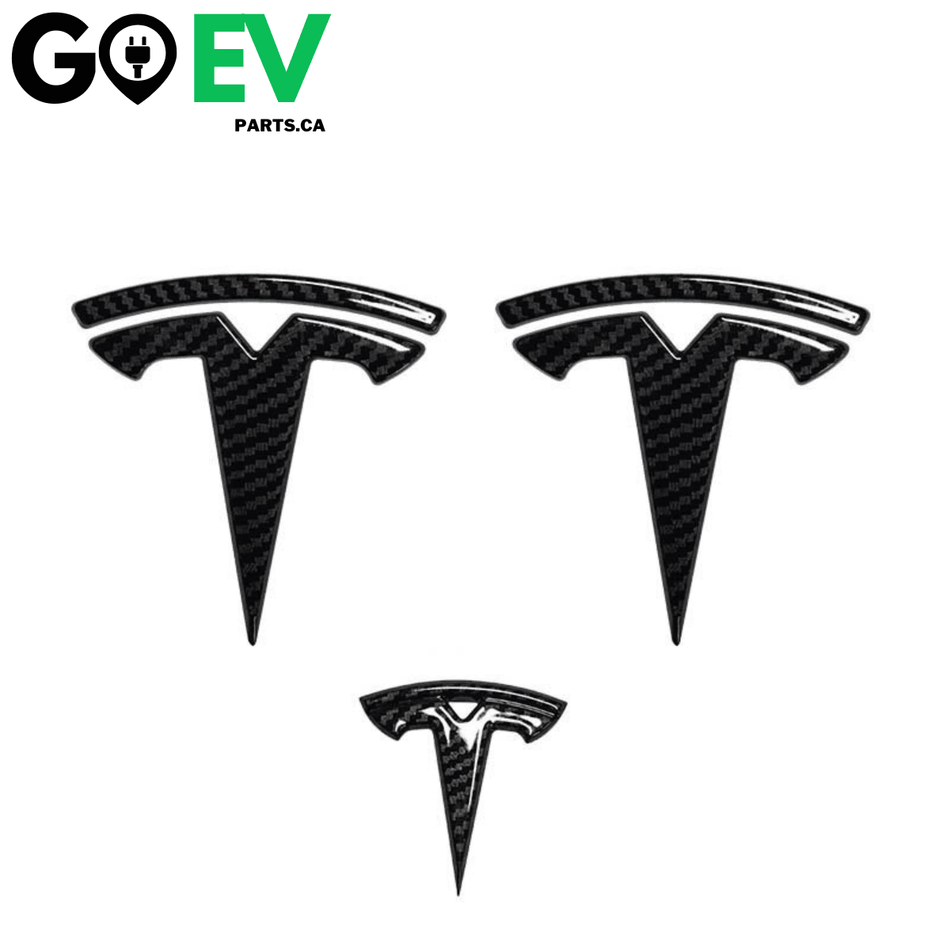 Model Y: Logo decal Bundle (3PCs) Frunk/Trunk/Steering Wheel - GOEVPARTS