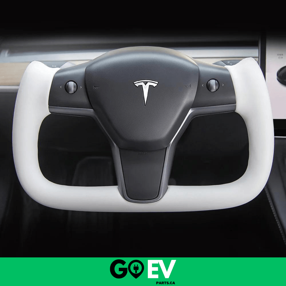 Model 3/Y: Real Carbon Fibre Yoke Steering Wheel - GOEVPARTS