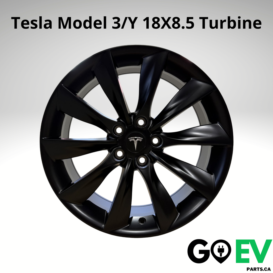 Tesla Turbine – 18X8.5 Matte Black | Compatible Tesla Model 3/Y