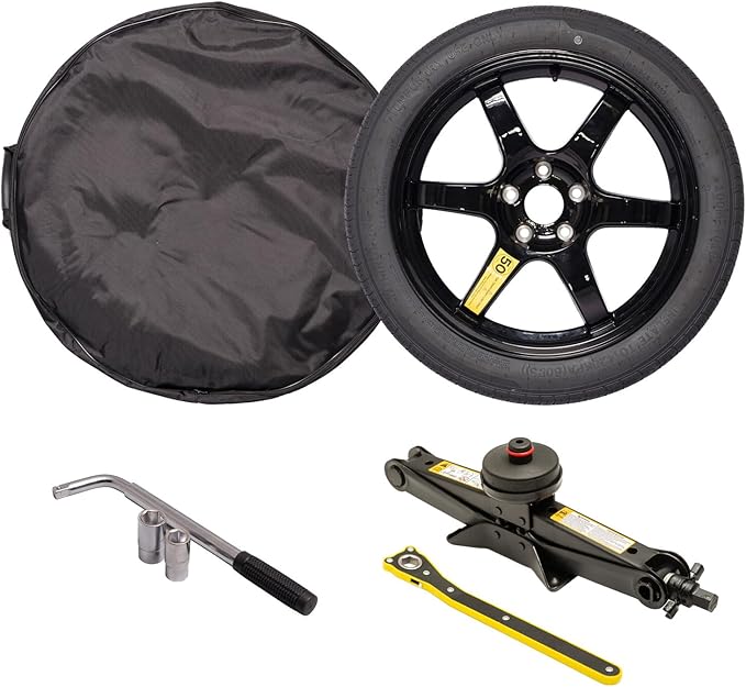 GOEV Complete Spare Tire Kit for Tesla Model Y & Model 3 – 18” Compact Emergency Wheel Kit with Jack & Tools