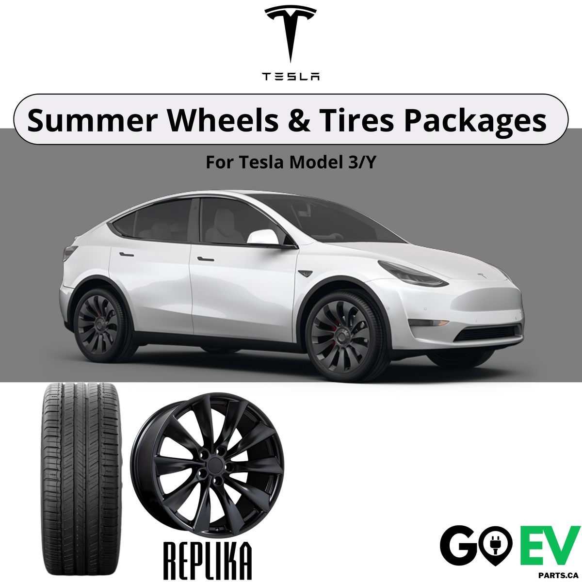 Tesla Model 3/Y: Replika Complete Wheel Summer Package – GOEVPARTS