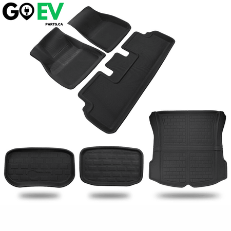 Model 3 2020-2025: Full All-weather Floor/Trunk Mats Bundle Set (XPE 6PCs) - GOEVPARTS