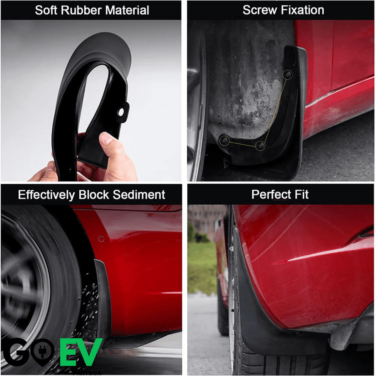 Model 3: Mud Flaps Splash Guards (4 PCs) - GOEVPARTS