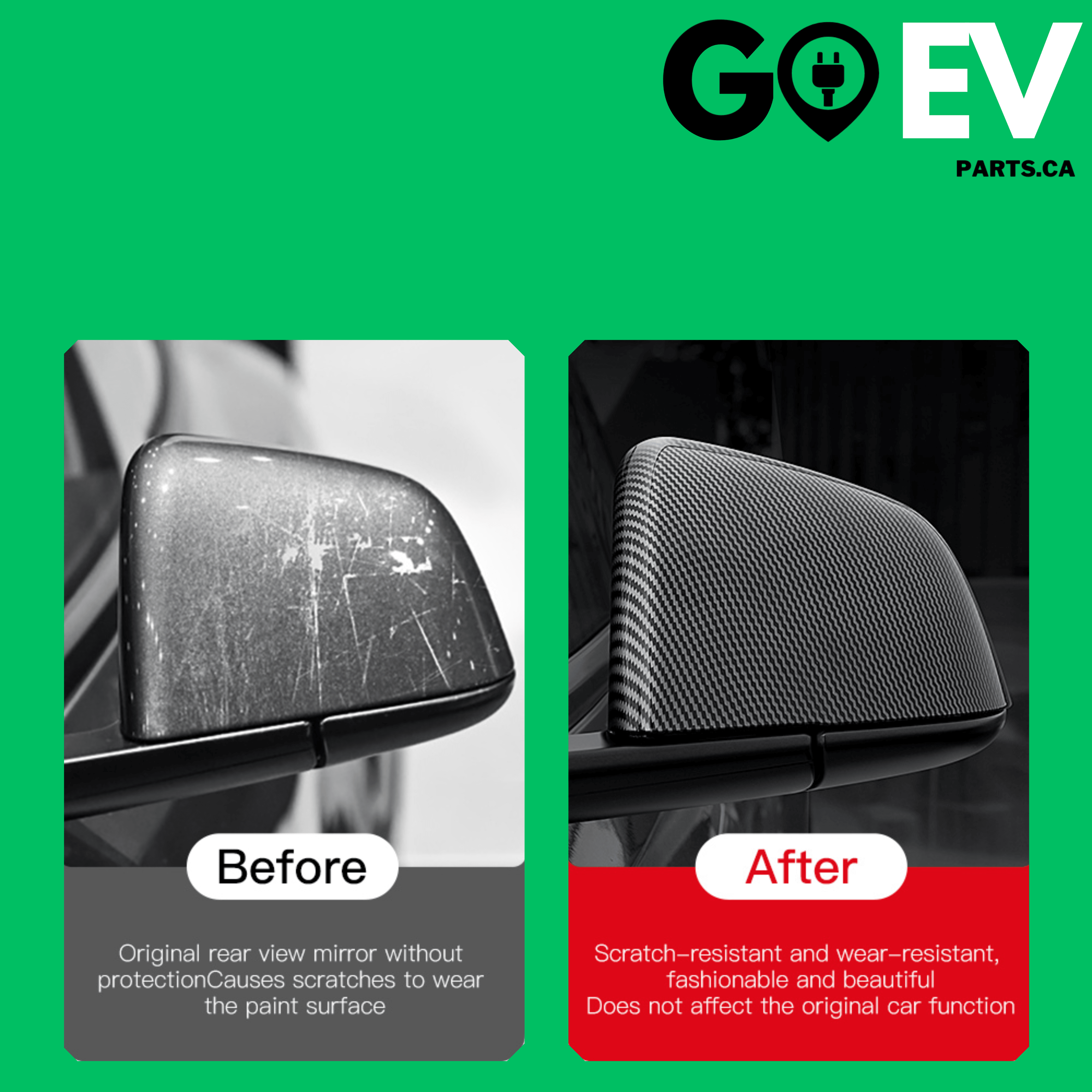 Model 3: Side View Mirror Covers (2PCs) - GOEVPARTS