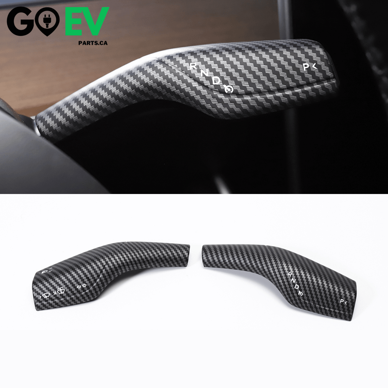 Model 3/Y: Lever Covers (2 PCs) Gear Shift and Wiper Control - GOEVPARTS
