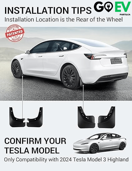 Model 3/Y : Mud Flaps Splash Guards (4 PCs) - GOEVPARTS