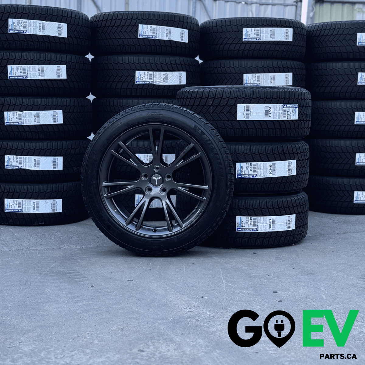 Model Y: 19" Tesla Dark Gemini Wheel Winter Tire Package - GOEVPARTS