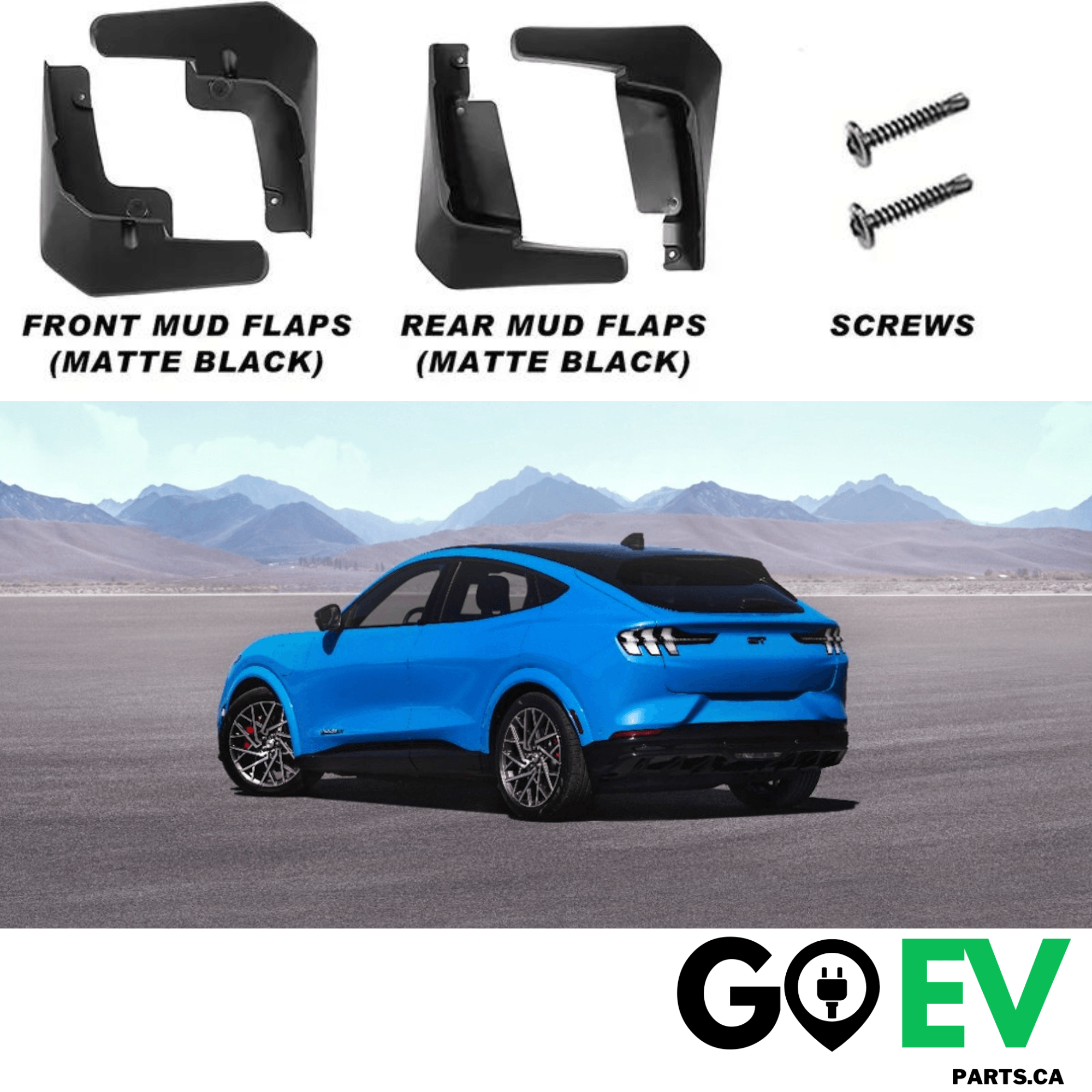 MUSTANG MACH-E: Front and Rear Mudflaps Kit (4PCs) - GOEVPARTS