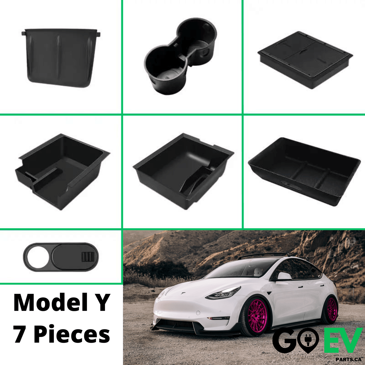 Tesla Model 3/Y: Storage Compartments Kit - GOEVPARTS